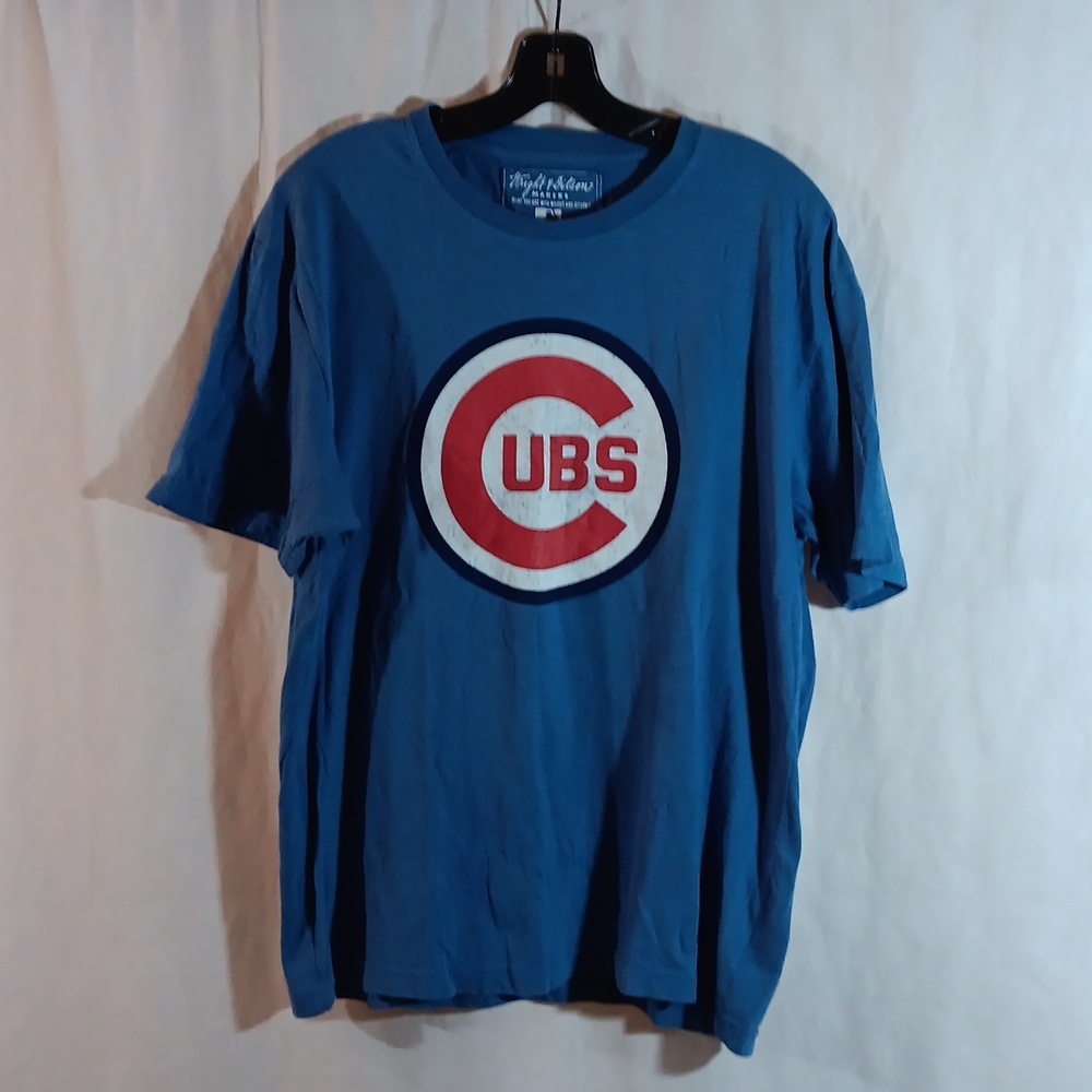 Wright & Ditson Mens Large T-Shirt Chicago Cubs Blue Baseball Tee Cooperstown